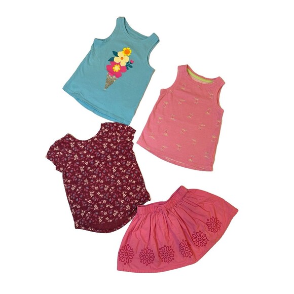 Cat & Jack 2T Girls 4- Piece Bundle — Skirts & Tops, Excellent Condition - Picture 1 of 5
